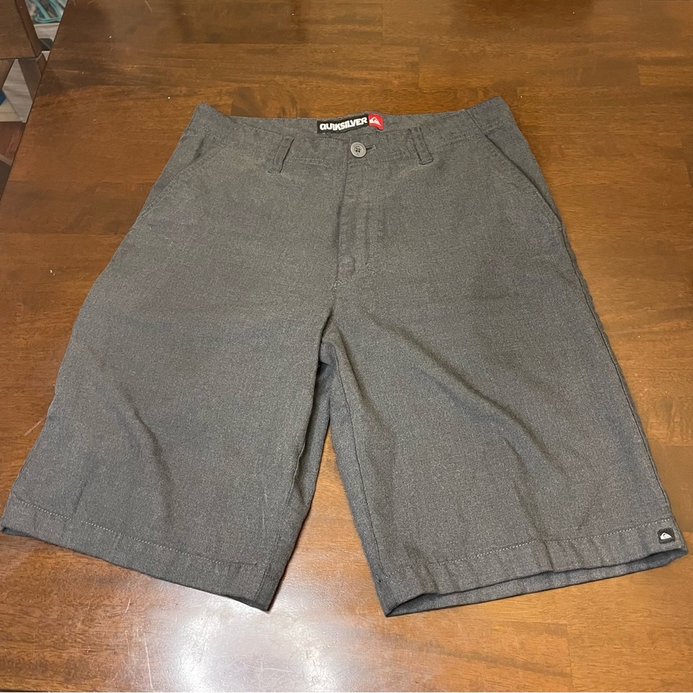 Quicksilver gray shorts. Waist: 30”
